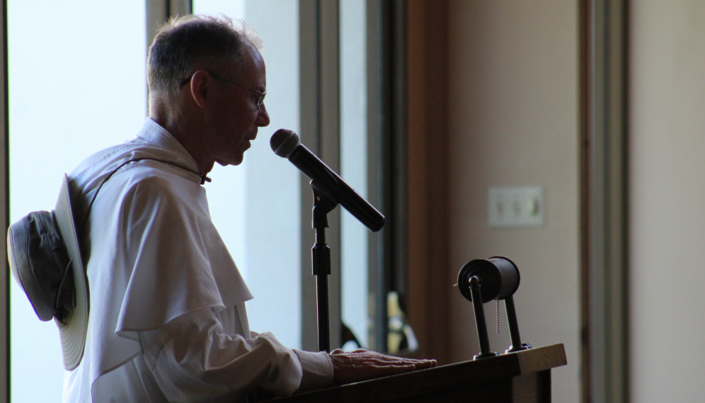 Fr. Paul gives a speech