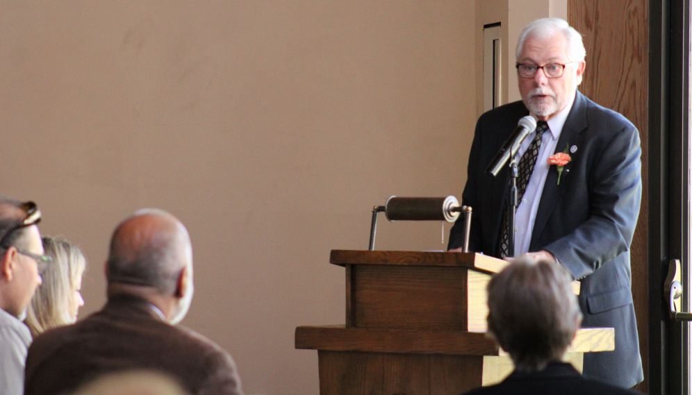 Dr. McLean gives a speech