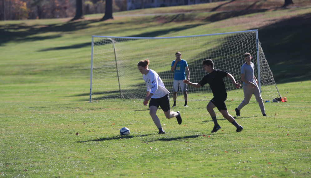 A close play near the goal