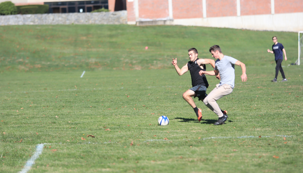 Two in competition for the ball