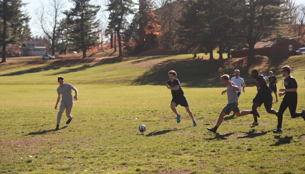 Many in pursuit of the ball