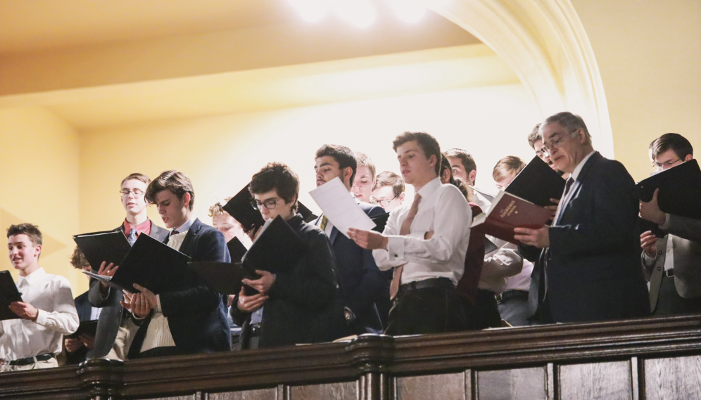 The men's side of the choir