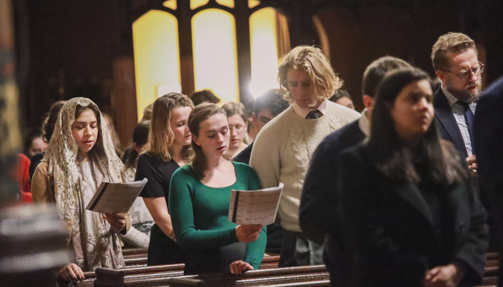 Another shot of students and visitors in the congregation