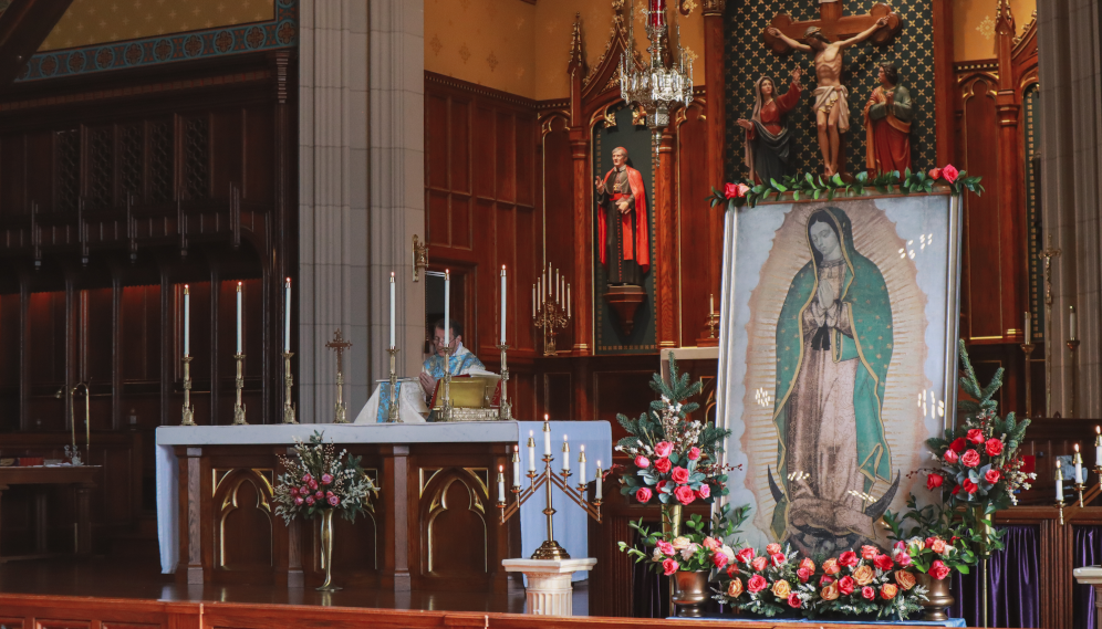 Venerating Our Lady of Guadalupe in the New England chapel