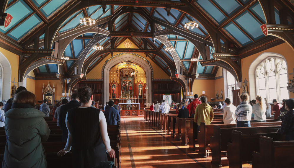 Venerating Our Lady of Guadalupe in the New England chapel