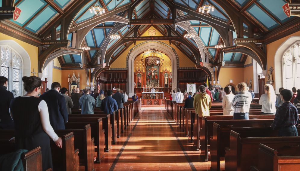 Venerating Our Lady of Guadalupe in the New England chapel