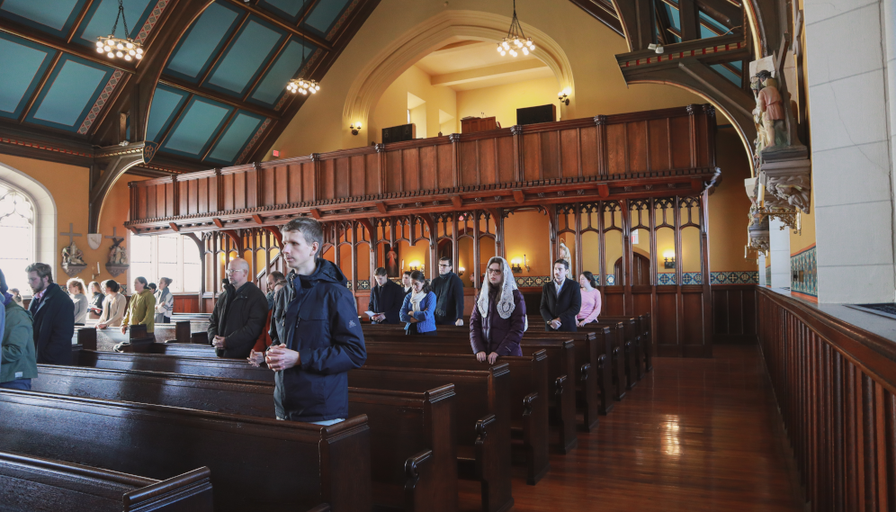 Venerating Our Lady of Guadalupe in the New England chapel