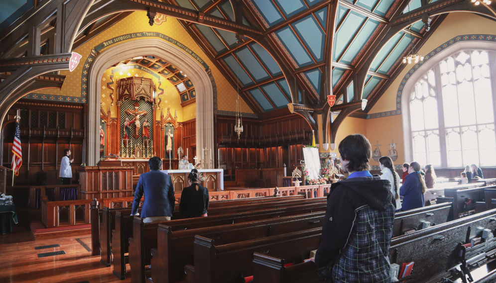 Venerating Our Lady of Guadalupe in the New England chapel