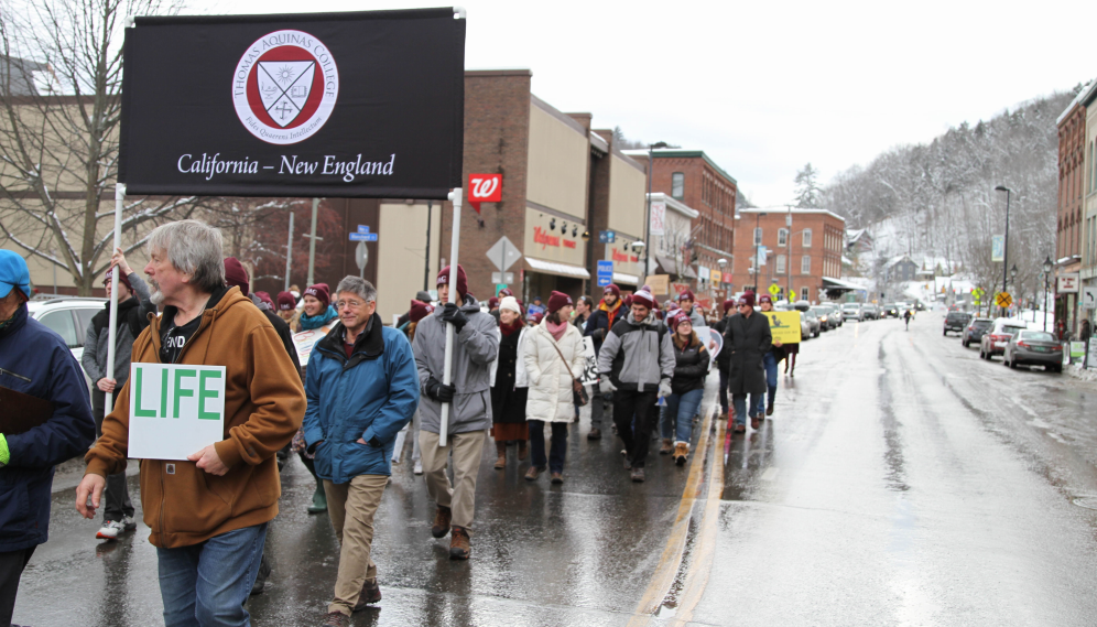 The TAC banner in clear evidence as the march progresses