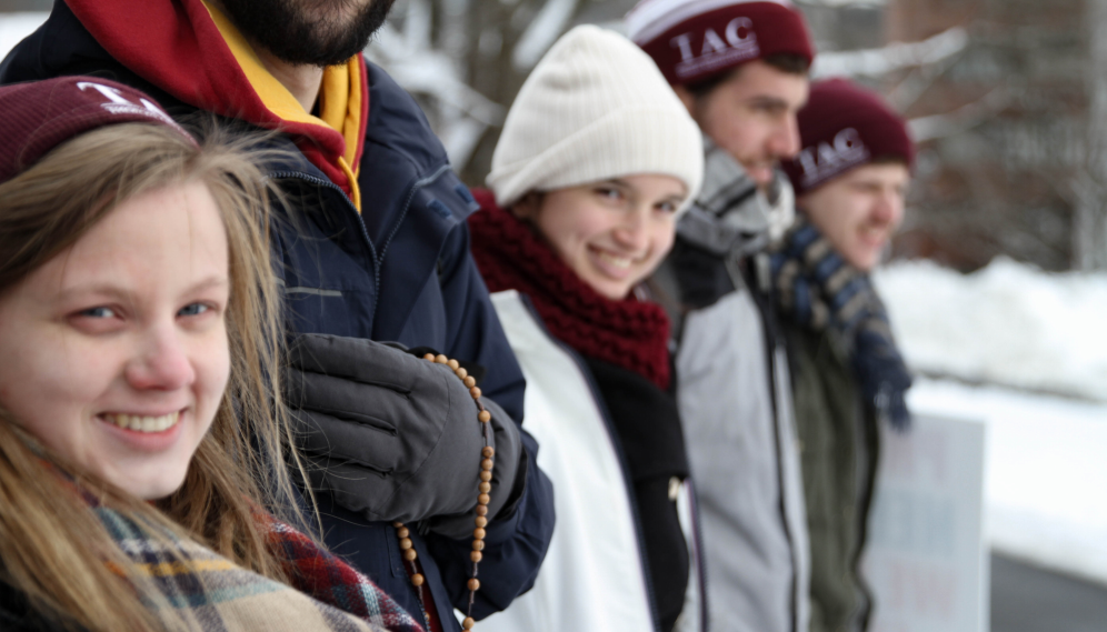 Students smile for the camera