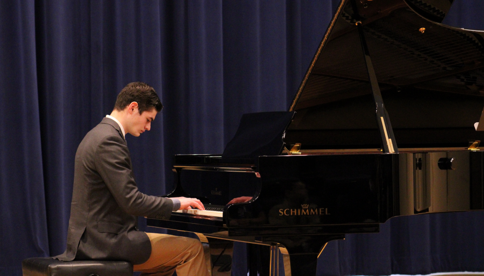 A student plays piano