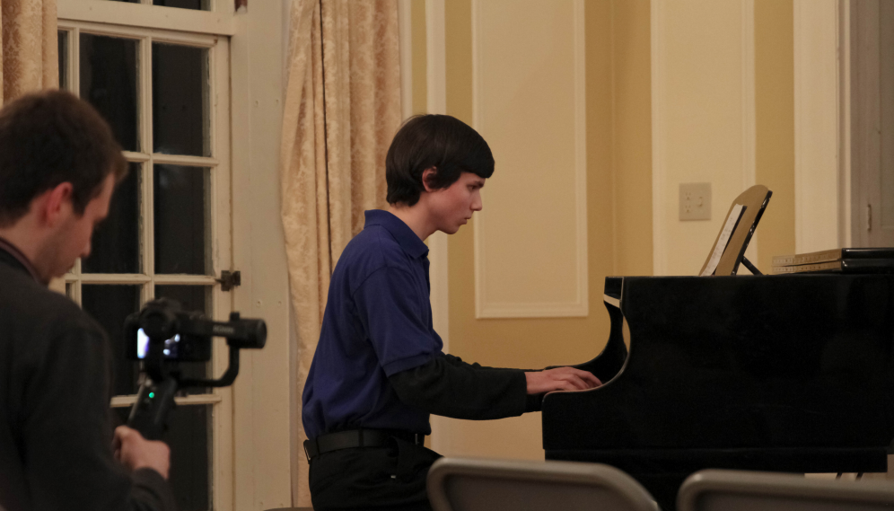 A pianist performs