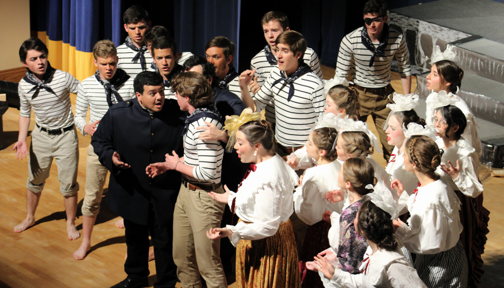 The ladies and the sailors together