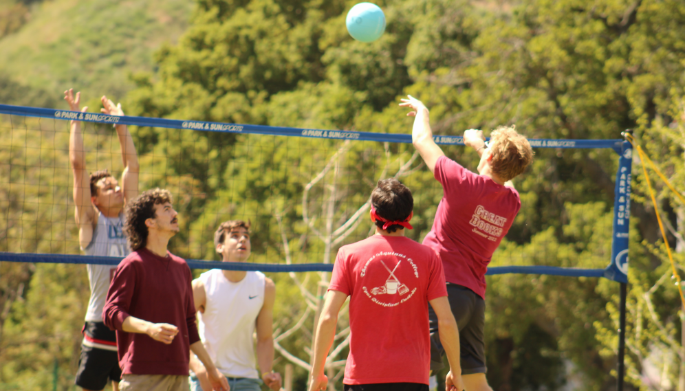 Sending the ball over the net