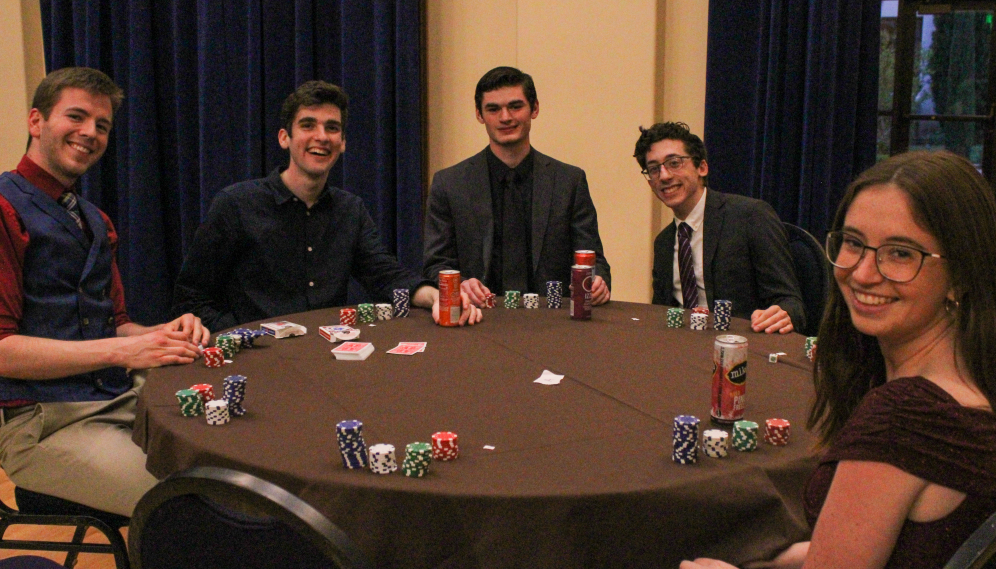 Five around one of the tables