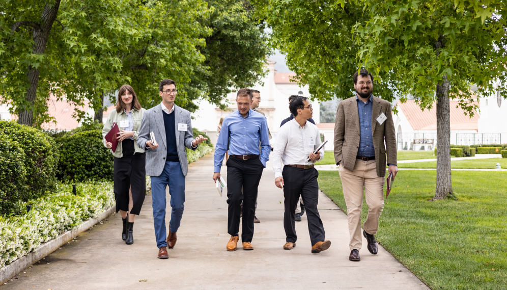 Seven walk and talk together