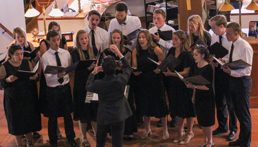 The director conducts the choir