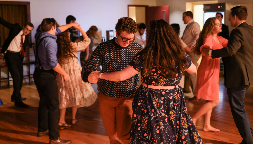 Dancing breaks out