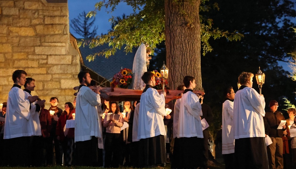 The procession leaves the chapel