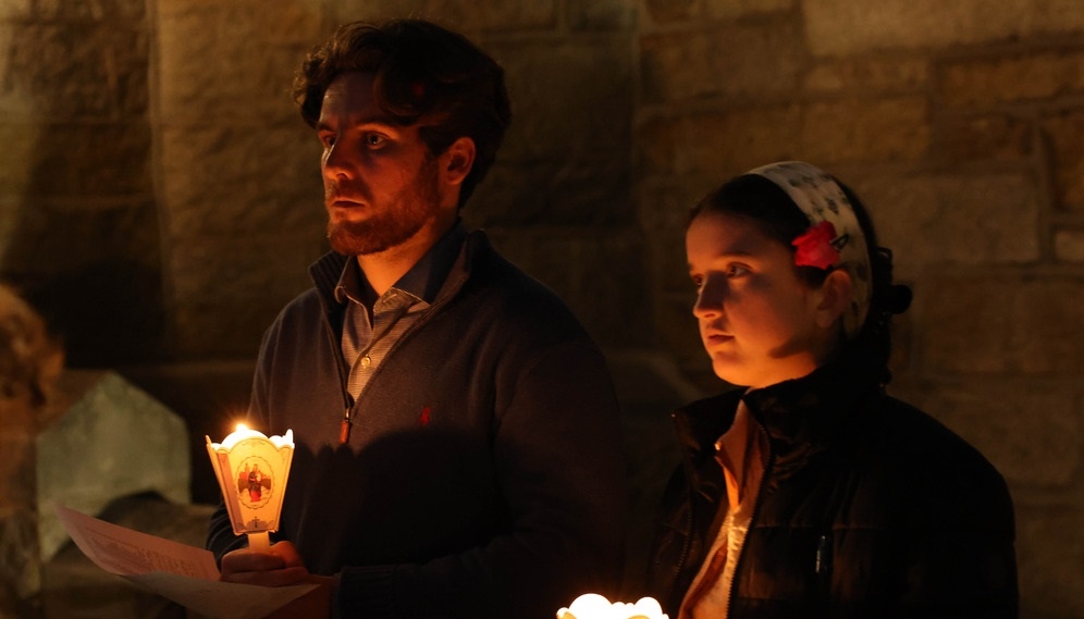 A married couple at the procession