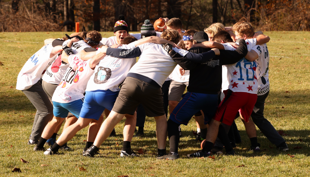 Pre-game huddle