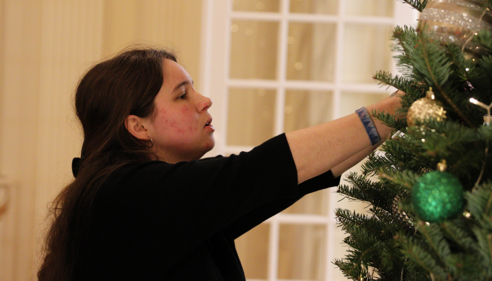 The ladies decorate their tree