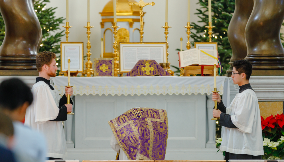 Fr. Paul ascends to the Altar