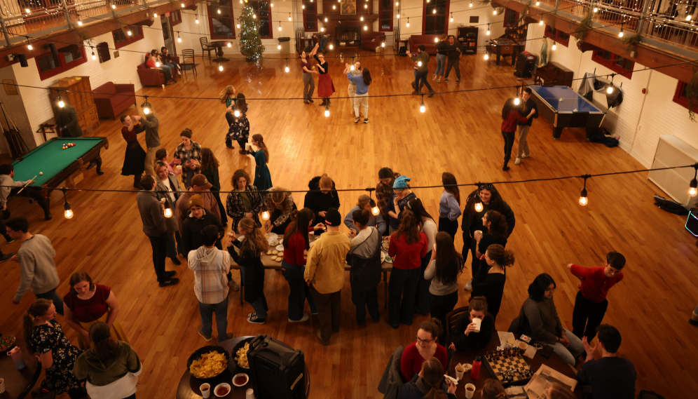 Bird's eye view of the party