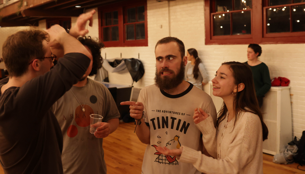 Chatting around the periphery of the dance floor
