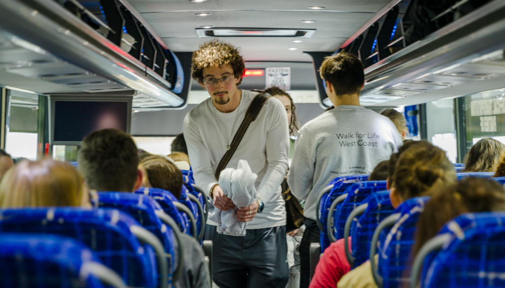 Students depart for Walk for Life West Coast
