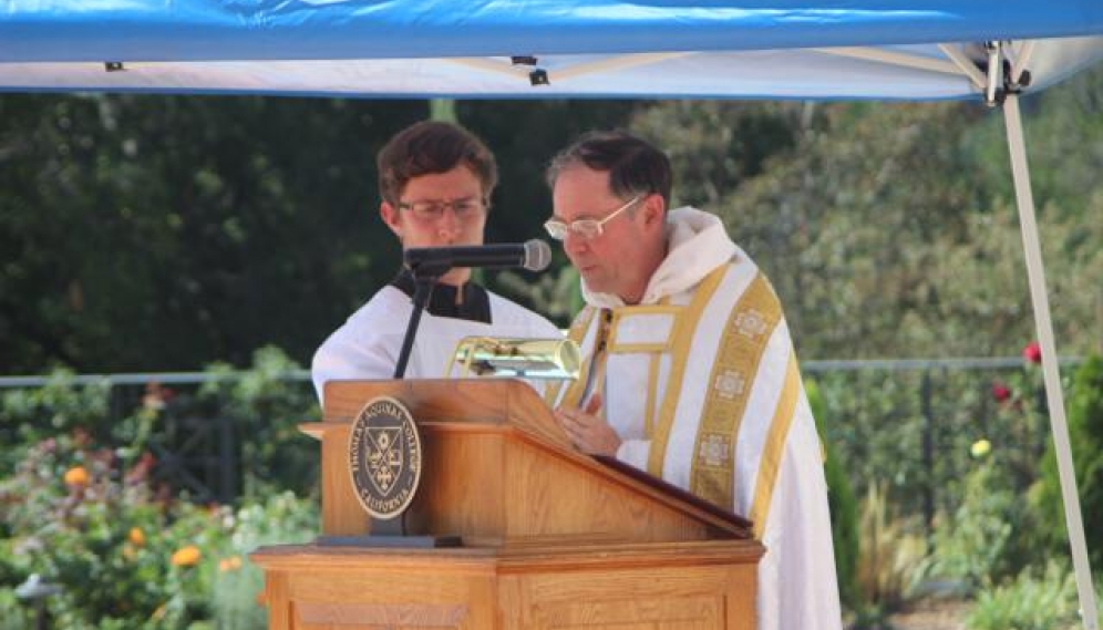 St. Gladys Statue Installation