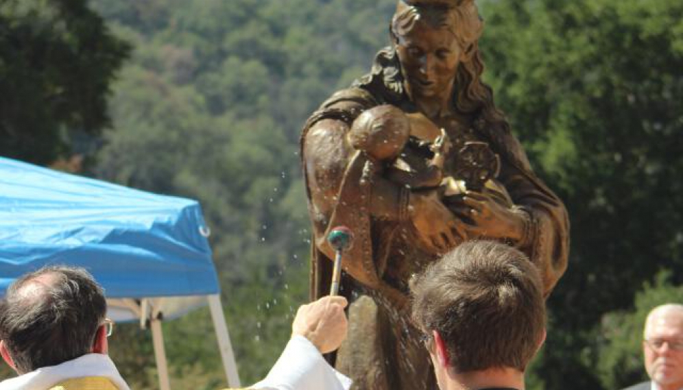 St. Gladys Statue Installation