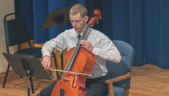 A student plays the cello