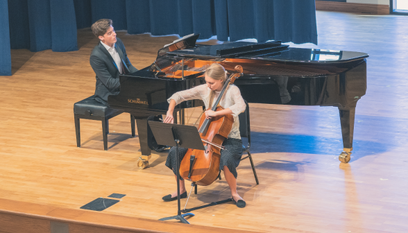 Students play the piano and the cello