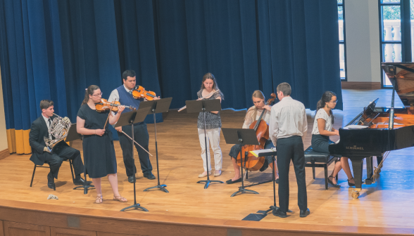 Students play instruments