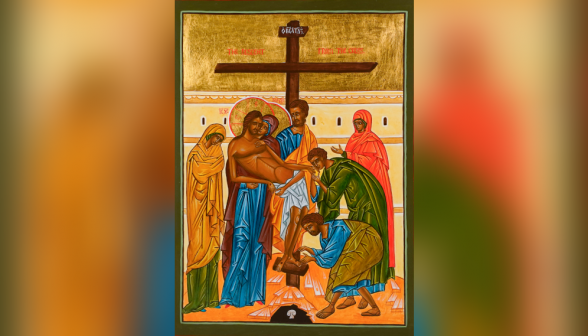 Polish icon of the Descent from the Cross, written by Michal Ploski