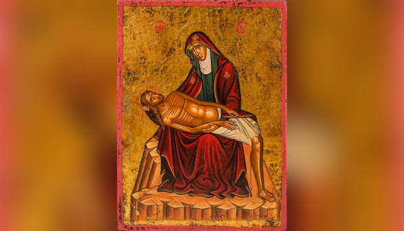 Greek icon of the Pieta