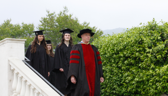 Members of the Class of 2021 process on to the academic quadrangle