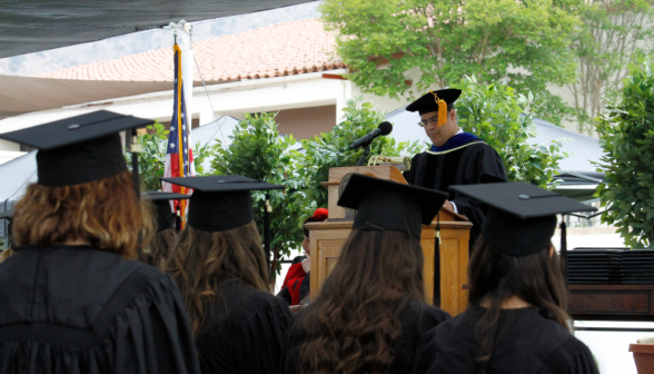 Dean John Goyette calls up the graduates
