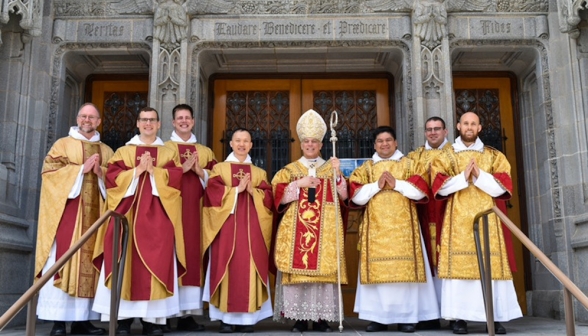 Fr. John with Bishop Cordlieone and fellow ordinani 