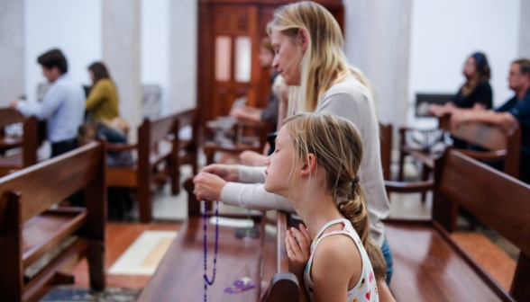 Students pray