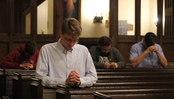 Students pray