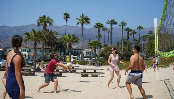 Volleyball at the beach sand court