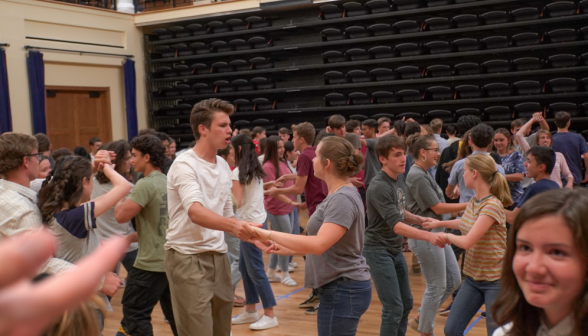 Students get into the swing of things with the basic step