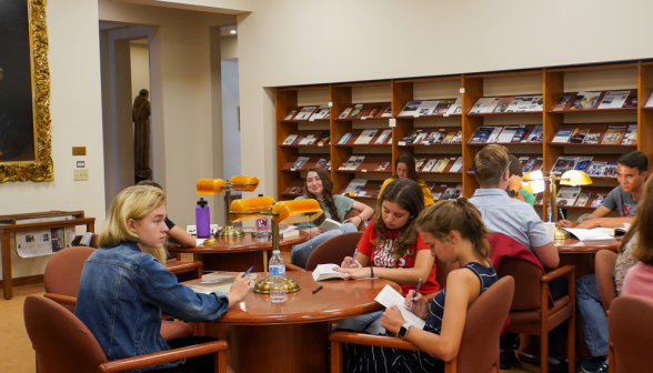 Another shot of the left-wing library tables