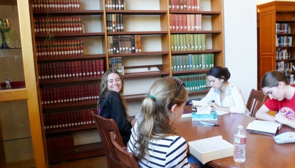 Four together at a study table