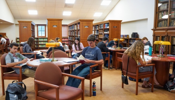 Silent study at four-person tables