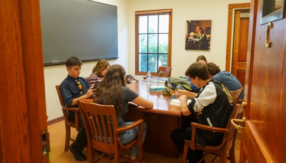 Students read together in Study Room C
