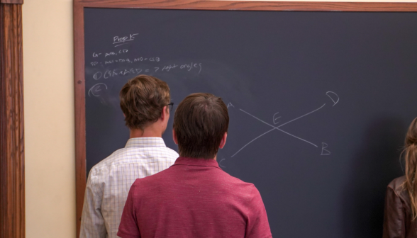 Students demonstrate Euclidian propositions
