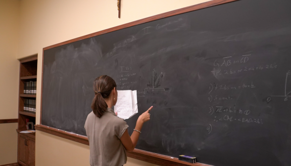 Students demonstrate Euclidian propositions